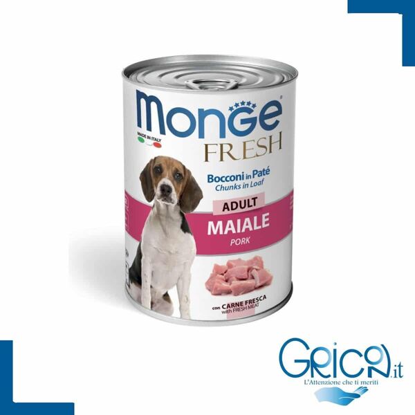 monge cane fresh bocconi in paté con maiale adult 400 g - 1 pz