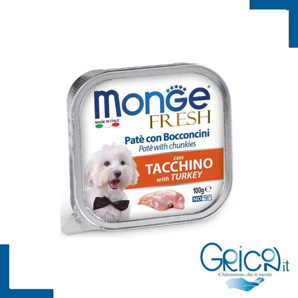 monge cane fresh paté e bocconcini con tacchino 100 g - 1 pz