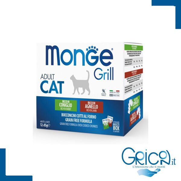 monge grill gatto multipack buste coniglio agnello gatto adult 12 x 85 g -