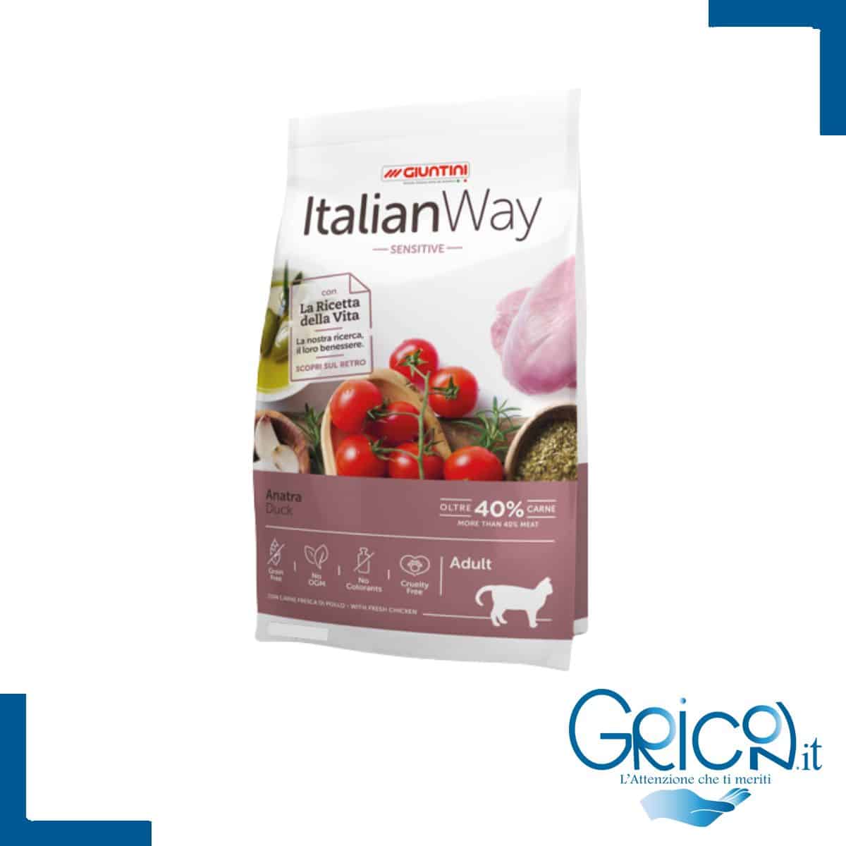 italian way gatto sensitive exigent anatra - 2+ sacchi