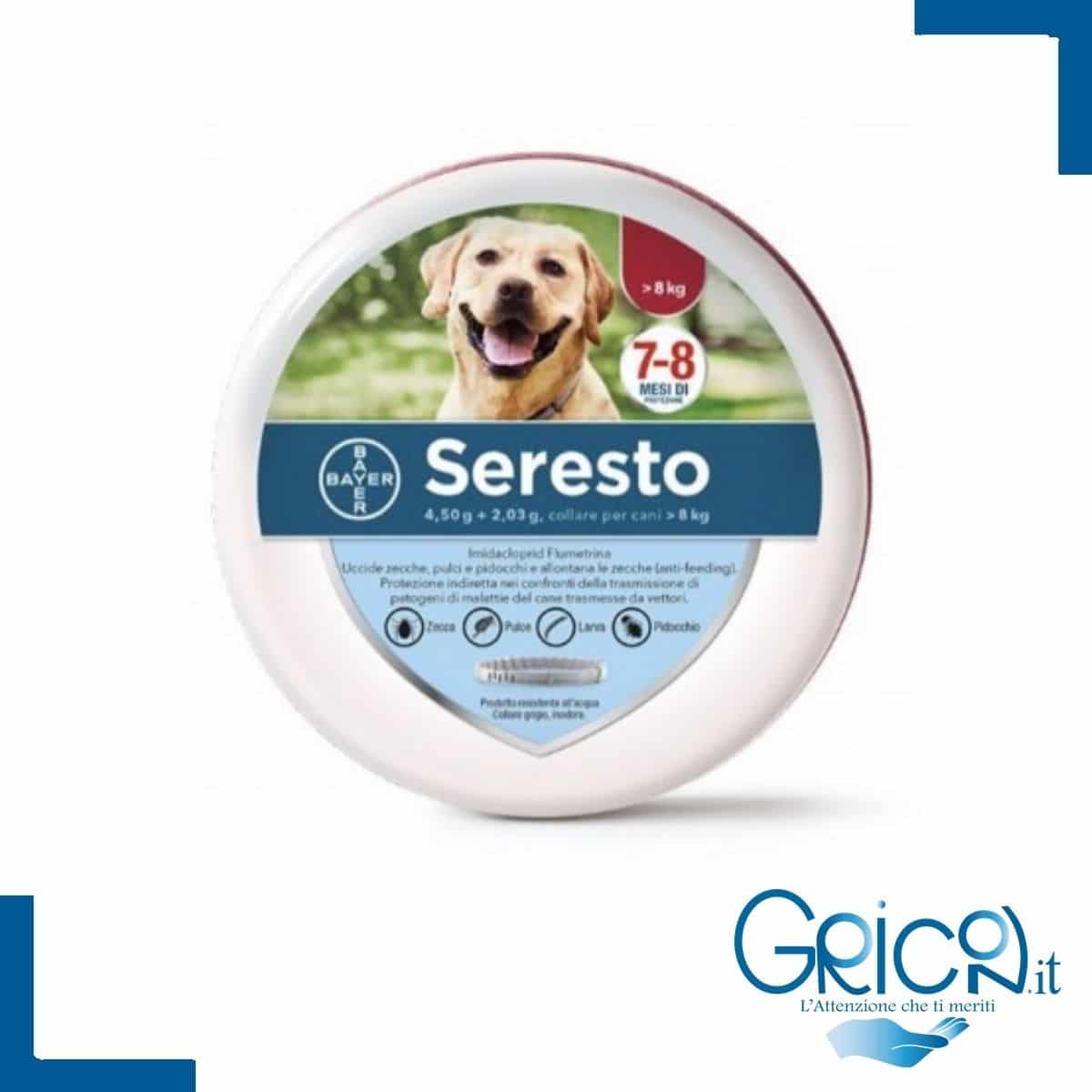 seresto collare antiparassitario per cani oltre 8 kg - 70 cm -