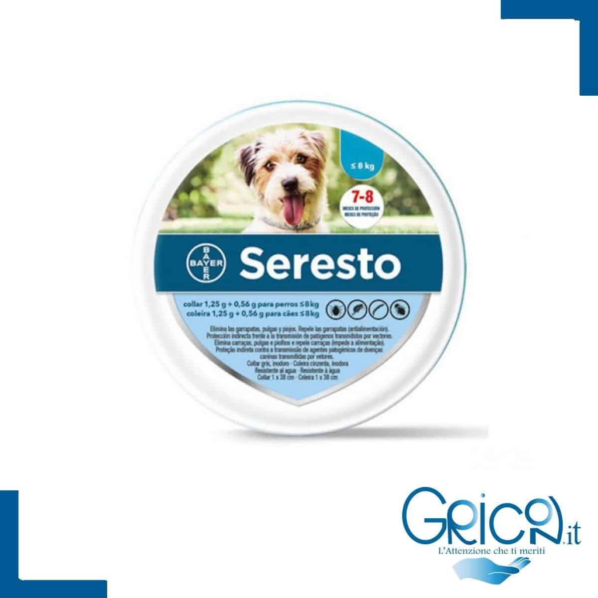 seresto collare antiparassitario per cani fino a 8 kg - 38 cm -