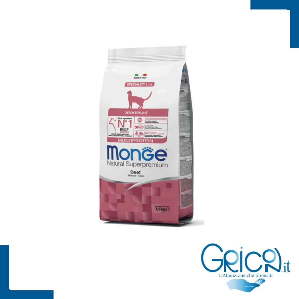 monge gatto sterilised manzo 1.5 kg - 2+ sacchi