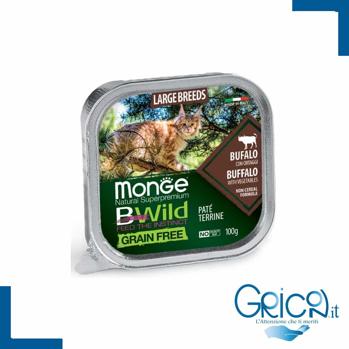 Monge Bwild Grain Free Gatto Bufalo con ortaggi (fagiolini e carote) 100 g - 1 pz