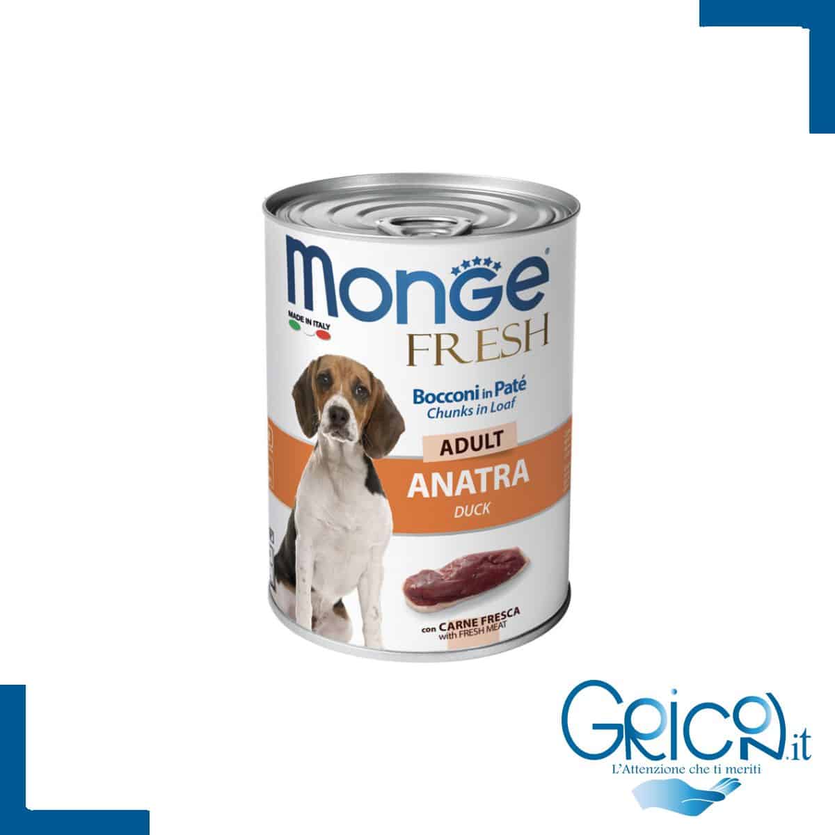 Monge Cane Fresh Bocconi in Paté con Anatra Adult 400 g - 1 pz