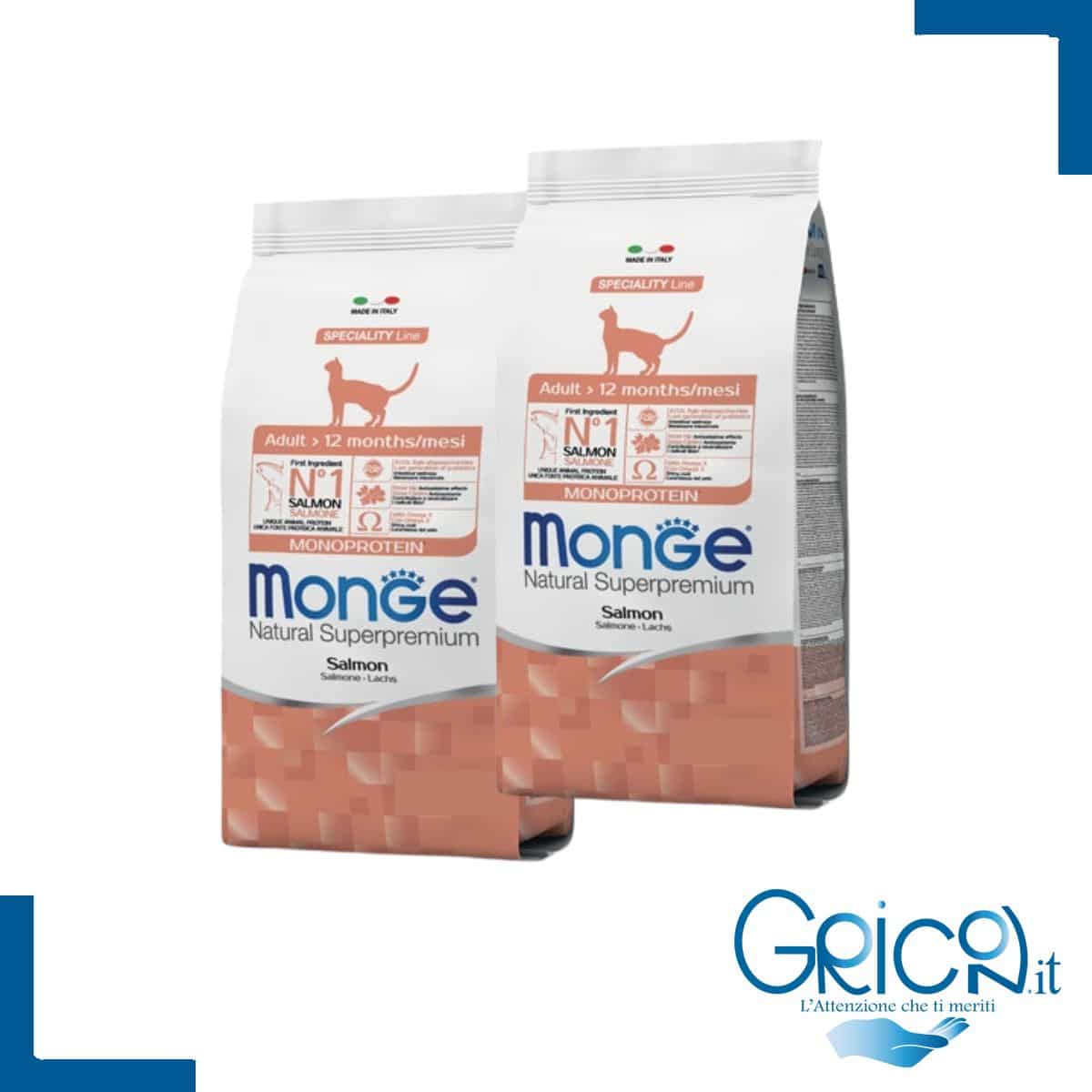 Monge - Gatto - Adult Monoprotein Salmone - 10 kg , 2+ sacchi