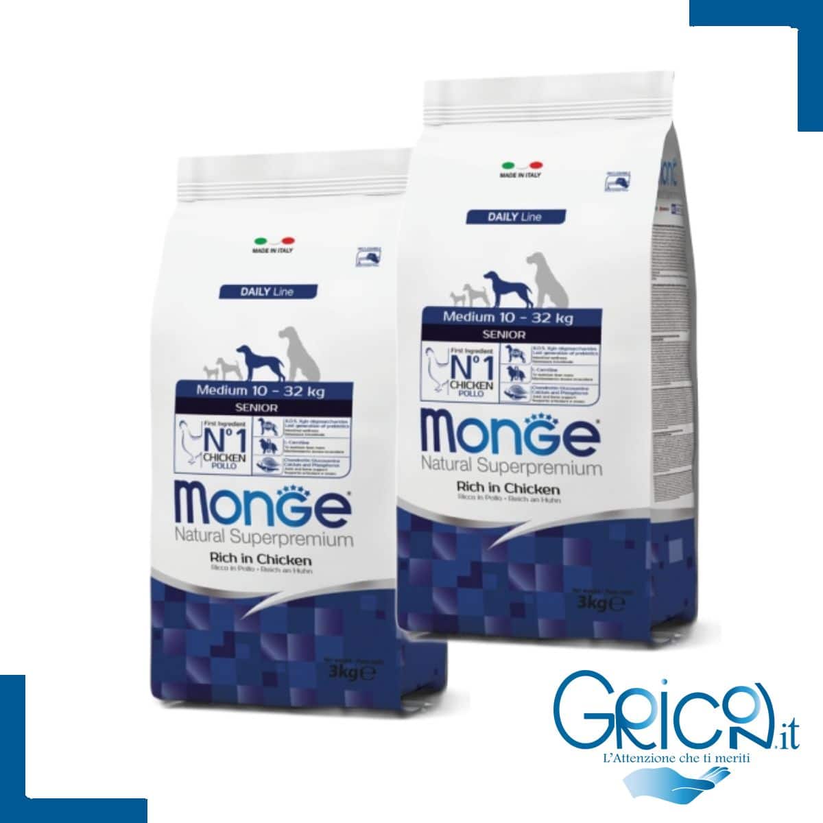 Monge Cane Medium Senior Ricco di Pollo - 2+ sacchi