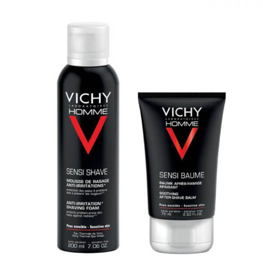 Vichy Homme Sensi Shave Mousse 200 ml + Sensi-Baume After-Shave 75 ml