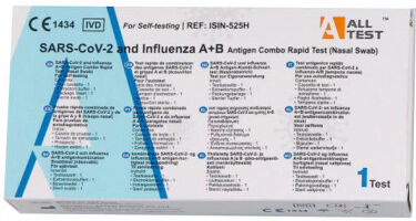 Ferrari Hub Srl Test antigenico rapido COVID-19 ALLTEST All Test Combo Autodiagnostico Determinazione Qualitativa Antigeni SARS-COV-2 E Influenza A+B In Tamponi Nasali Mediante Immunocromatografia