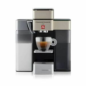 illy macchina caffè iperespresso y5 milk capsule espresso & cappuccino 220v - satin