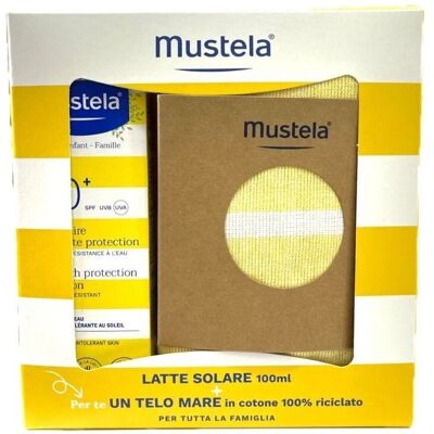 Protezione Solare Mustela SPF 50+ 100ml + Telo Mare Protezione Solare Mustela SPF 50+ 100ml + Telo Mare