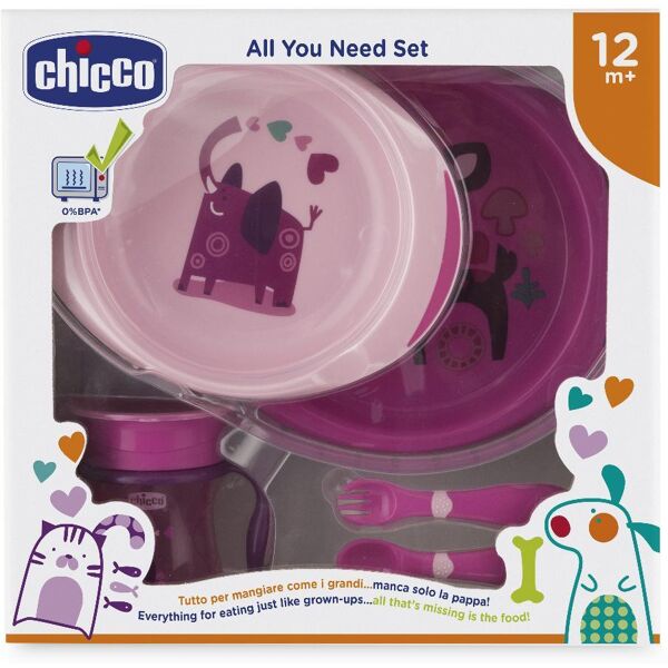 chicco set pappa 12m+ rosa 162011