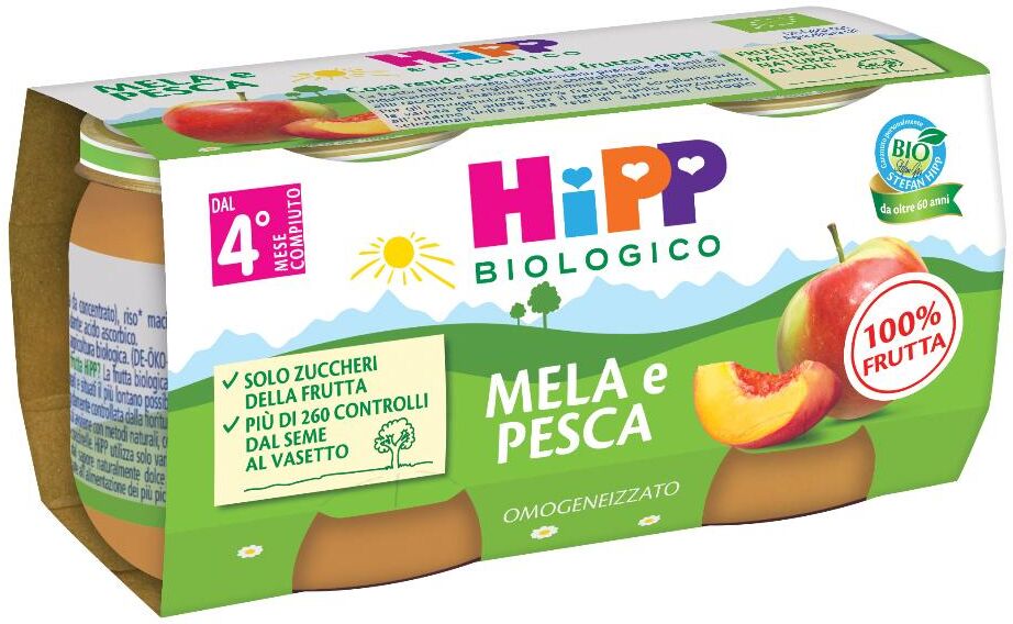 Hipp Omog Mela/pesca 2x80g