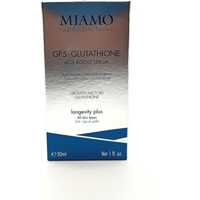 Miamo Longevity Plus GF5 Siero con Glutatione AOX - Siero viso anti-età - 30ml Miamo Longevity Plus GF5 Siero con Glutatione AOX - Siero viso anti-età - 30ml