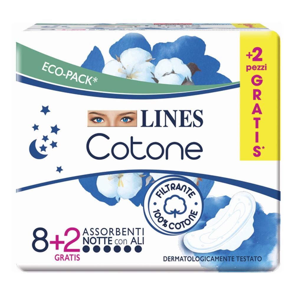 Lines – Lines Cotone Notte Ultra Con Ali 8 Pezzi