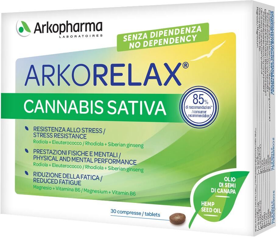 Arkofarm Srl Arkorelax Cannabis Sativa30cpr