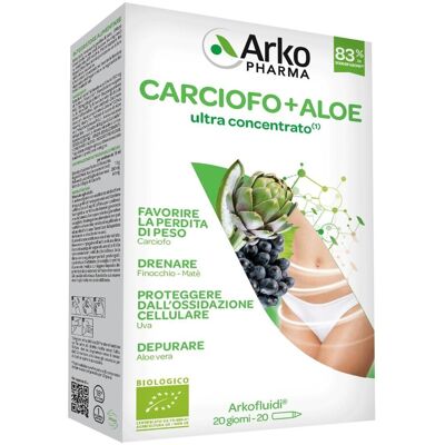 ARKOFARM ArkoPharma Arkofluidi - Carciofo + Aloe Vera Ultra Concentrato, 20 flaconcini ARKOFARM ArkoPharma Arkofluidi - Carciofo + Aloe Vera Ultra Concentrato, 20 flaconcini
