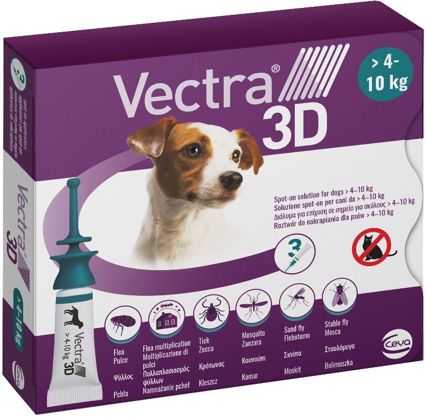 ceva salute animale spa vectra 3d*spoton 3fl 4-10kg ve