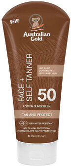 Australian Gold SPF 50 FACE+ SELF TANNER LOTION 88ml