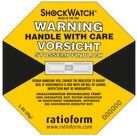 ratioform Shockwatch®, indicatore di precisione, giallo, adatto per 25 g/50 ms