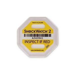 ratioform Indicatore d’urto Shockwatch® 2, giallo, sensibilità 25 g/50 ms, 25 pezzi