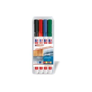 ratioform Set marcatori perman. edding 400, nero/rosso/blu/verde, tratto 1 mm, punta tonda