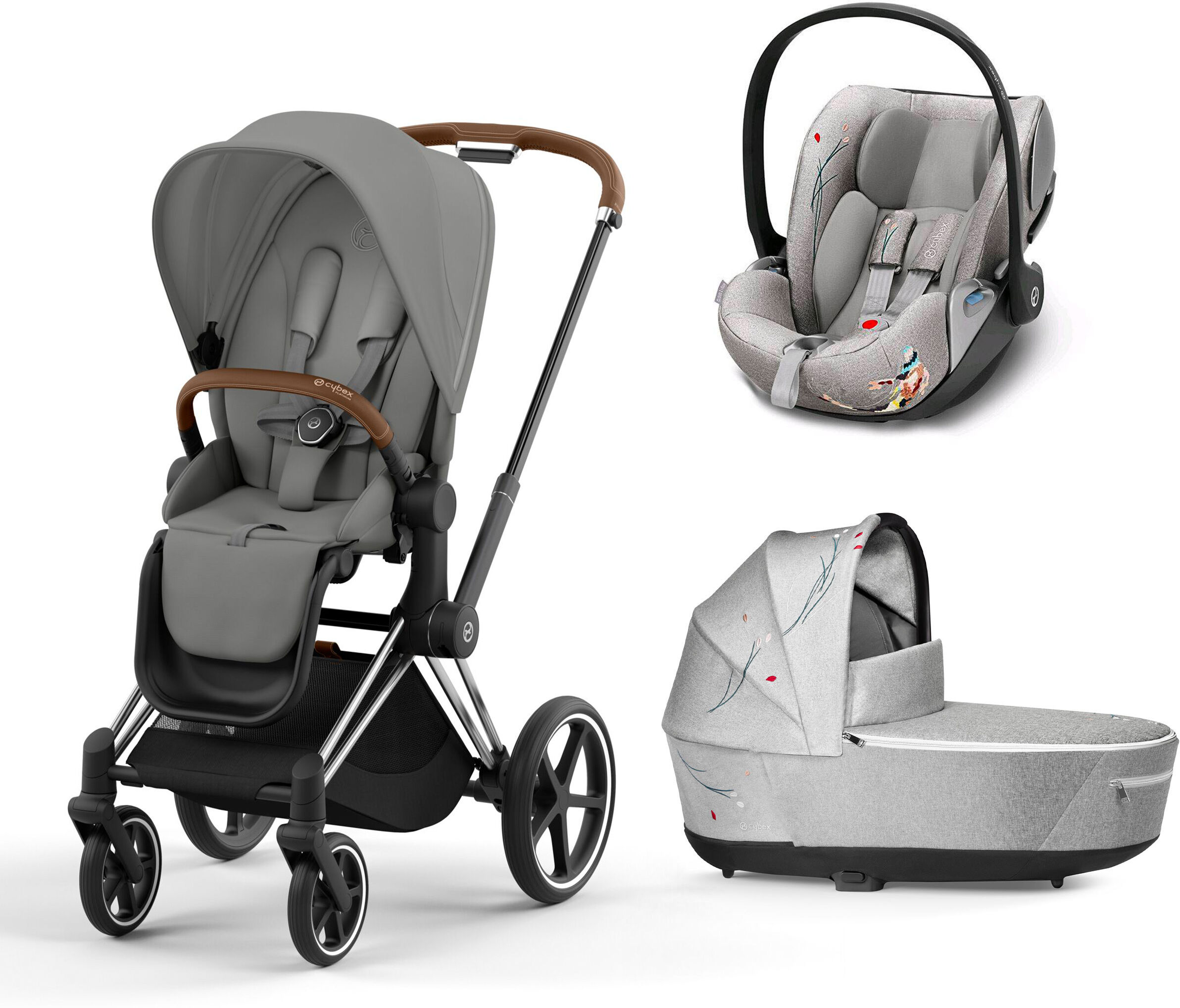 Cybex PLATINUM Trio Priam Mirage Grey/Koi Con Telaio Chrome Brown (TRIO08438)