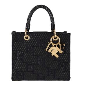 ELISABETTA FRANCHI BORSA PICCOLA IN RAFIA JACQUARD CON CHARMS donna nero BS27A42E2 TU