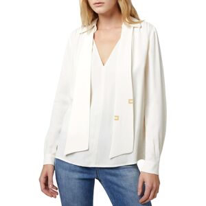 ELISABETTA FRANCHI CAMICIA IN GEORGETTE DI VISCOSA CON FOULARD LETTERING donna burro CA02341E2 40