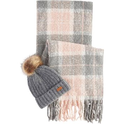 Barbour SET BERRETTO E SCIARPA TARTAN SALTBURN donna grigio LGS0077 TU Barbour SET BERRETTO E SCIARPA TARTAN SALTBURN donna grigio LGS0077 TU