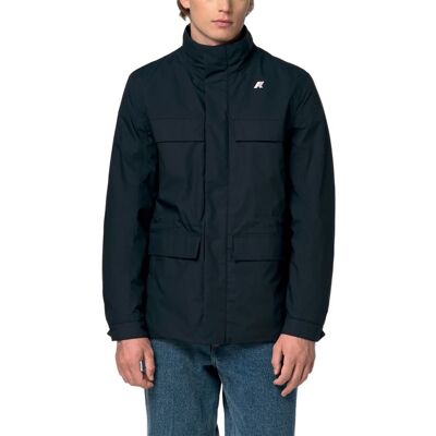 K-WAY GIUBBINO MANUENE WARM MICRO CANVAS uomo blue depth K4157EW M K-WAY GIUBBINO MANUENE WARM MICRO CANVAS uomo blue depth K4157EW M