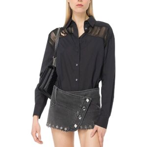 Pinko CAMICIA IN MUSSOLA CON FRANGE donna nero 103738A1XN 42