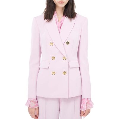 Pinko GIACCA BLAZER DOPPIOPETTO BOTTONI IN METALLO donna rosa 102859A14I 46 Pinko GIACCA BLAZER DOPPIOPETTO BOTTONI IN METALLO donna rosa 102859A14I 46