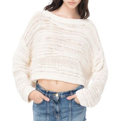 Pinko MAGLIA CORTA IN MISTO COTONE donna beige 103280A1PG M Pinko MAGLIA CORTA IN MISTO COTONE donna beige 103280A1PG M