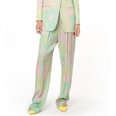 Pinko PANTALONE SATIN STAMPA SPLASH donna multicolor 103123A1NQ 42 Pinko PANTALONE SATIN STAMPA SPLASH donna multicolor 103123A1NQ 42