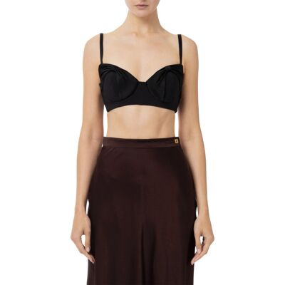 ELISABETTA FRANCHI TOP IN CREPE CON FIOCCO IN RASO donna avorio TO03051E2 40 ELISABETTA FRANCHI TOP IN CREPE CON FIOCCO IN RASO donna avorio TO03051E2 40