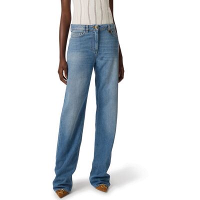 ELISABETTA FRANCHI JEANS A PALAZZO CON DETTAGLIO LOGO donna denim PJ21I61E2 26 ELISABETTA FRANCHI JEANS A PALAZZO CON DETTAGLIO LOGO donna denim PJ21I61E2 26