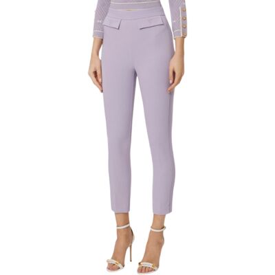 ELISABETTA FRANCHI PANTALONE IN DOPPIO CREPE STRETCH CON LOGO RICAMATO donna avorio PA17061E2 42 ELISABETTA FRANCHI PANTALONE IN DOPPIO CREPE STRETCH CON LOGO RICAMATO donna avorio PA17061E2 42