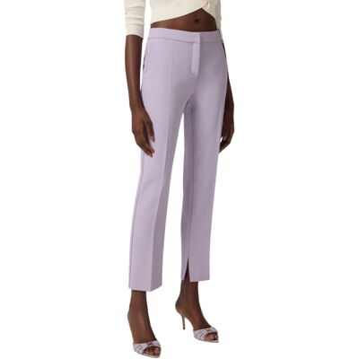 ELISABETTA FRANCHI PANTALONE IN CREPE LEGGERO CON LOGO CHARM donna lilla PA16661E2 46 ELISABETTA FRANCHI PANTALONE IN CREPE LEGGERO CON LOGO CHARM donna lilla PA16661E2 46
