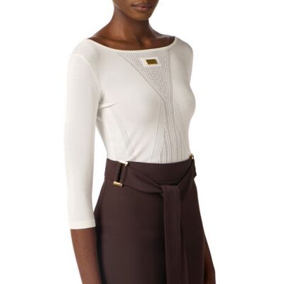 ELISABETTA FRANCHI MAGLIA TRAFORATA donna nude MK71W61E2 44 ELISABETTA FRANCHI MAGLIA TRAFORATA donna nude MK71W61E2 44