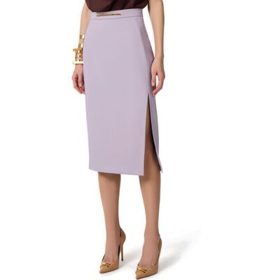 ELISABETTA FRANCHI GONNA IN CREPE LEGGERO CON PLACCA GIOIELLO donna lilla GO16861E2 42 ELISABETTA FRANCHI GONNA IN CREPE LEGGERO CON PLACCA GIOIELLO donna lilla GO16861E2 42