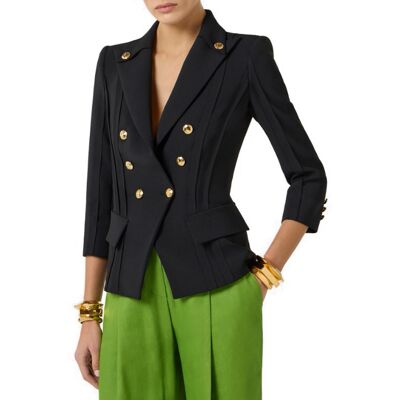 ELISABETTA FRANCHI GIACCA IN DOPPIO CREPE STRETCH CON MOTIVI A TAGLIO VIVO donna lilla GI21861E2 44 ELISABETTA FRANCHI GIACCA IN DOPPIO CREPE STRETCH CON MOTIVI A TAGLIO VIVO donna lilla GI21861E2 44