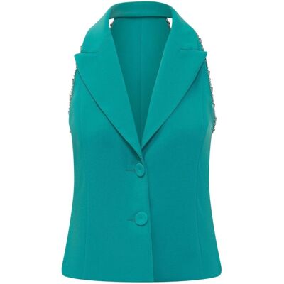 Pinko GILET donna verde acqua 106616A34P 40 Pinko GILET donna verde acqua 106616A34P 40
