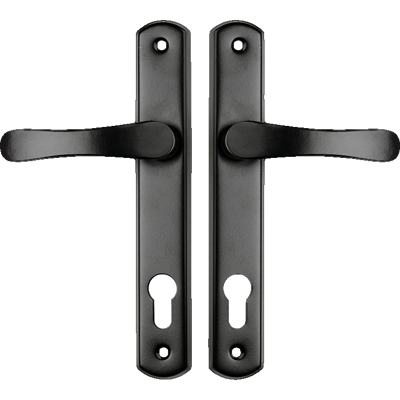 YALE maniglia porta con placca biscotto nera – interasse 90 mm YALE maniglia porta con placca biscotto nera – interasse 90 mm