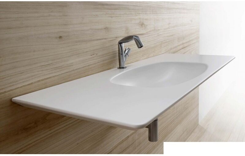 Ceramica Flaminia Flaminia Nudaflat 120 lavabo a consolle sospeso bianco opaco (LATTE) Senza foro