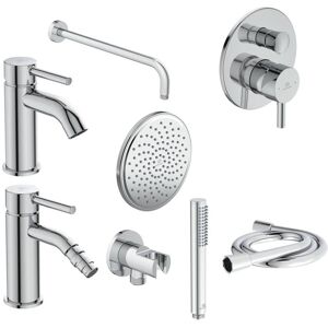 Ideal Standard Ceraline Kit Rubinetteria Completo Lavabo, bidet e doccia Cromo