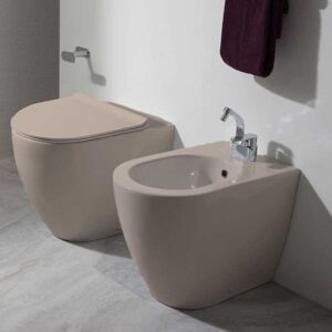 Ceramica Flaminia Sanitari filo muro Flaminia Link Plus ARGILLA vaso Goclean bidet e coprivaso slim rallentato