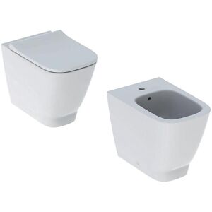 Sanitari filo muro Geberit Smyle vaso rimfree bidet e coprivaso rallentato