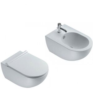 Sanitari Sospesi Catalano Sfera 54 Bianco Satinato vaso New flush, bidet e coprivaso rallentato