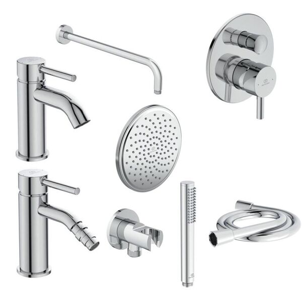 ideal standard ceraline kit rubinetteria completo lavabo, bidet e doccia cromo